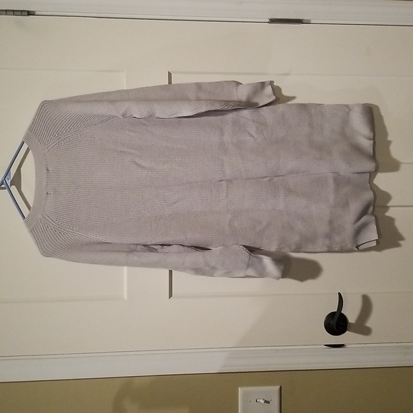 Soft Ribbed Long Sleeve Gray Sweater Dress Size Large NWT - Picture 4 of 5